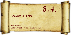 Babos Aida névjegykártya